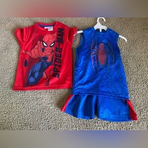Marvel Spiderman Shorts Boys Set Size 5-6